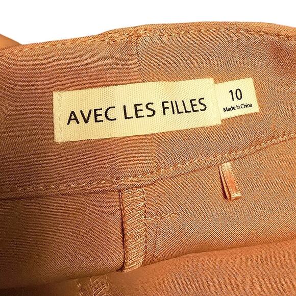 Avec les Filles pink wide leg cropped pants size 10 - Picture 4 of 5